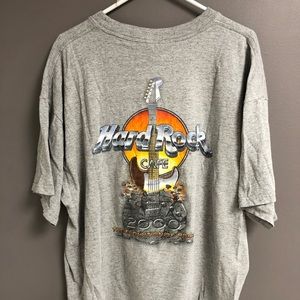 Hard Rock Cafe tee.